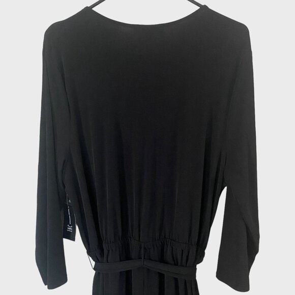 INC International Concepts Tie-Waist V-Neck Jumpsuit Black Women's Size XL New - Picture 6 of 13
